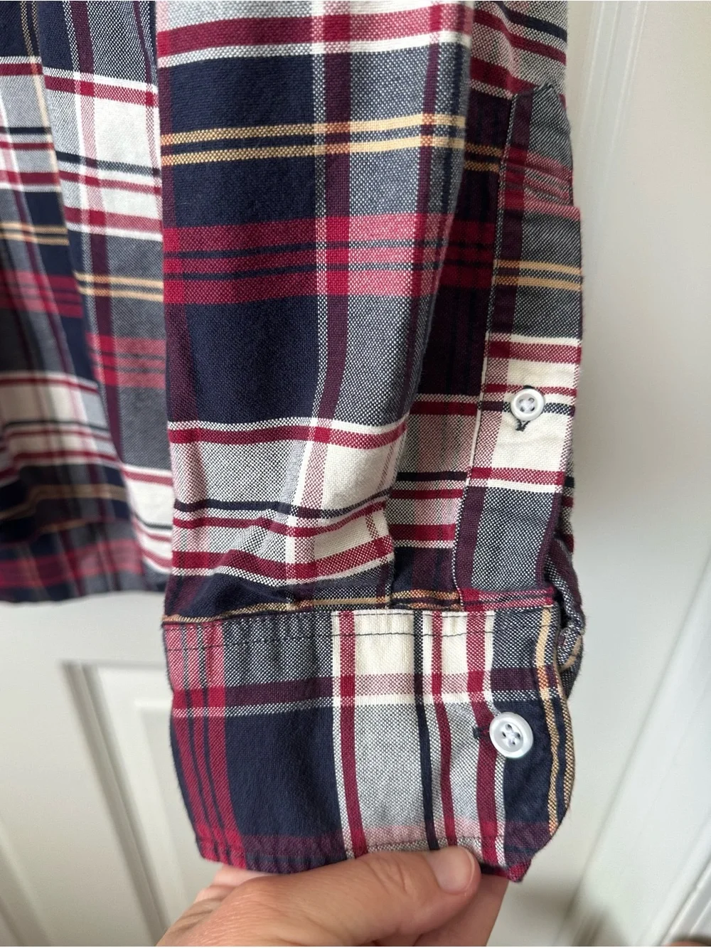 J. Crew Slim Flex Oxford Button Down Shirt Mens Large Plaid Long Sleeve
